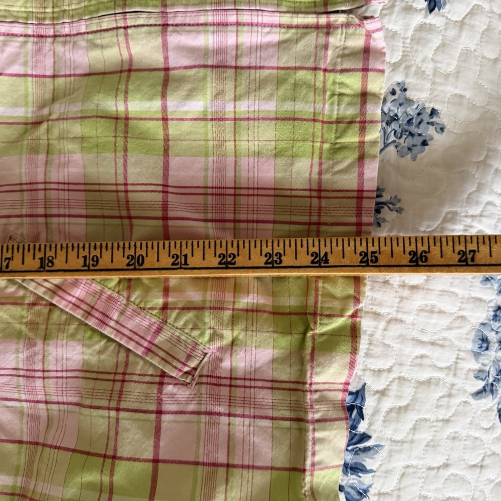 Women's 90's Vintage Plaid Hoodie Jacket Sz M/L Zip Up Lightweight Green Pink - Picture 6 of 6